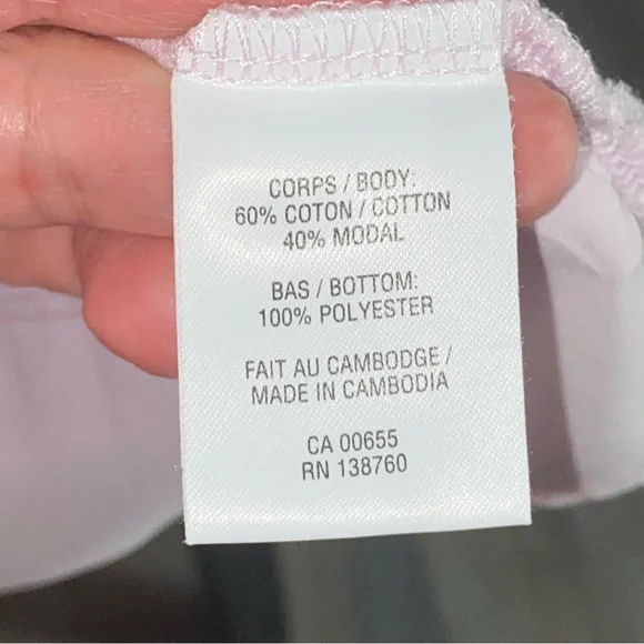 Ricki’s Lilac tank with decorative ruffles and sheer bottom. Size M Petite. - Picture 3 of 4